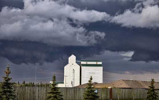 Prairie Storm Clouds Canada Saskatchewan Grain elevator