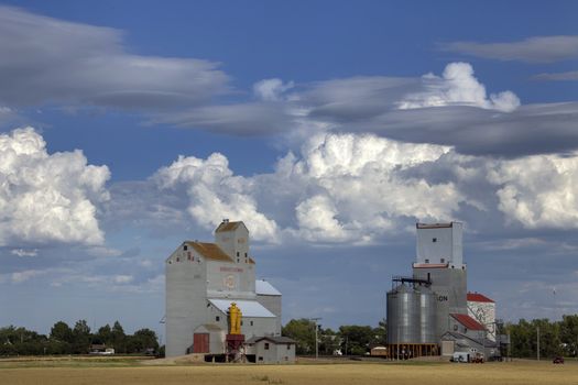 Prairie Storm Clouds Canada Saskatchewan Grain elevator