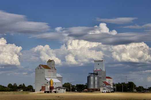 Prairie Storm Clouds Canada Saskatchewan Grain elevator