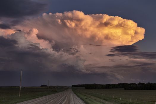 Prairie Storm Clouds Canada Saskatchewan Dramatic Sunset
