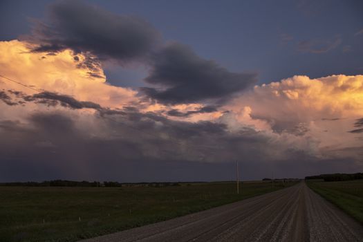 Prairie Storm Clouds Canada Saskatchewan Dramatic Sunset