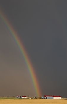 Rainbow Storm Clouds Canada Saskatchewan Dramatic Summer