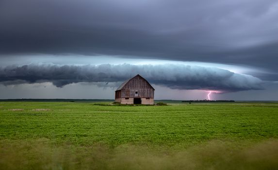 Lightning Storm Clouds Canada Saskatchewan Dramatic Summer
