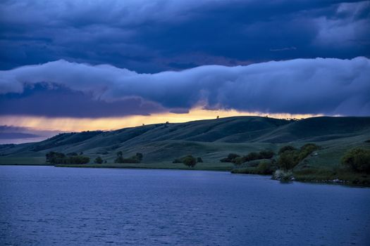 Prairie Storm Clouds Canada Saskatchewan Dramatic Sunset