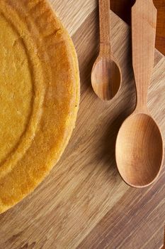 Cakes for homemade cake on a wooden board