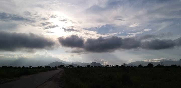 an evening in the mountains during rainy season