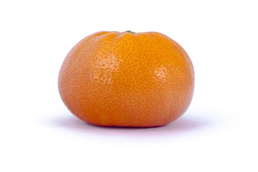 one orange tangerine with shadow whole isolated