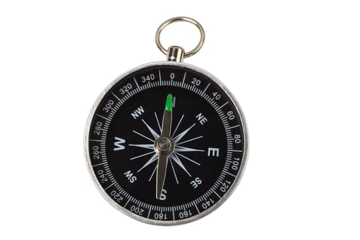 Vintage retro compass isolated on white with clipping path, Instrument that indicates magnetic north.