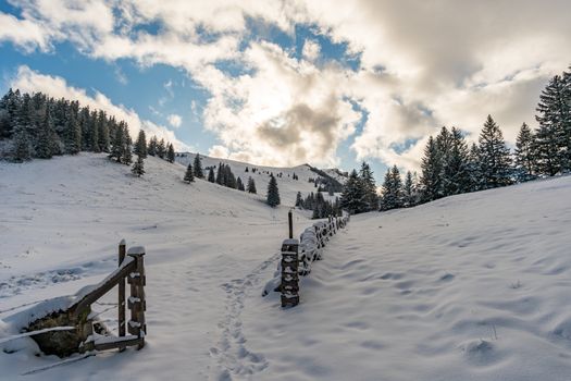 Wonderful winter hike from Restaurant Eggli over the Forstseeli and Diepoldsauer sponge to the Fähnerenspitz in the Appenzeller Land in Switzerland