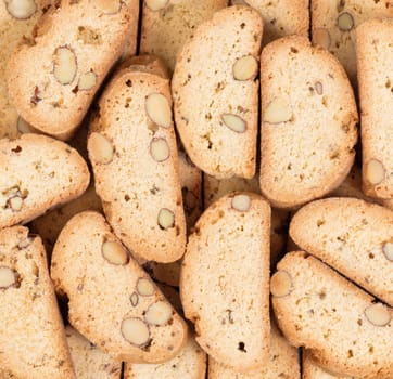 Close up of freshly baked cookies in filled frame format. 