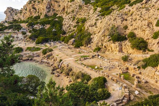 Ancient place Hraion Paradise Beach at Greece