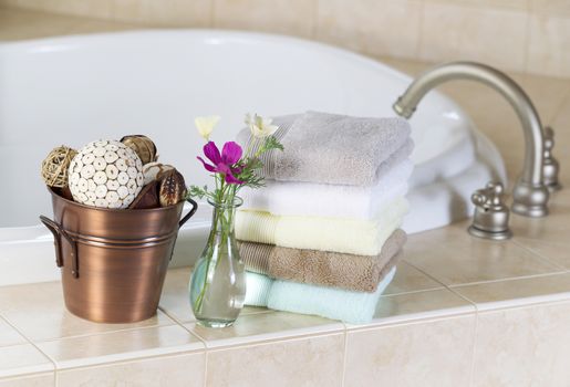 Relaxing soaking tub and spa accessories