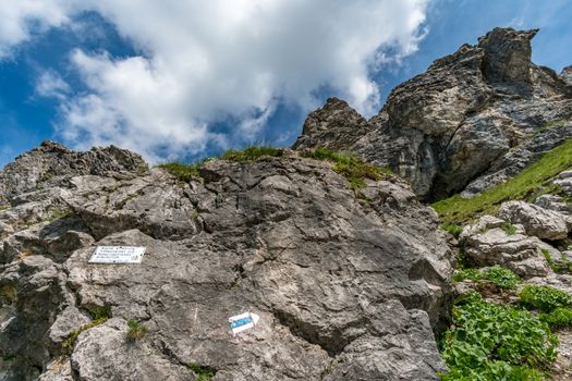 Beautiful mountain hike on the Great Widderstein in the Allgäu Alps in the Kleinwalsertal