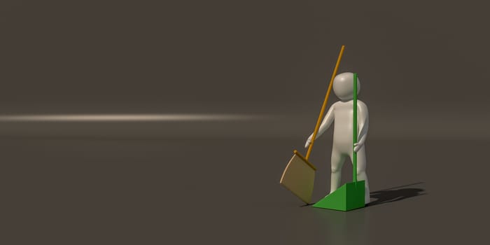 3d illustrator, 3d rendering of the white charecter of maid.