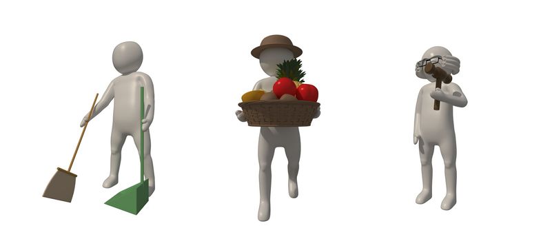 3d illustrator, 3d rendering of the white character on white backgroud.