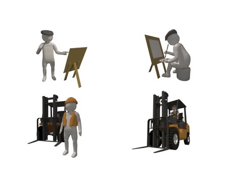 3d illustrator, 3d rendering of the white character on white backgroud.