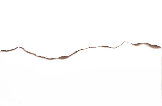 Paper burned old grunge on white background with clipping path
