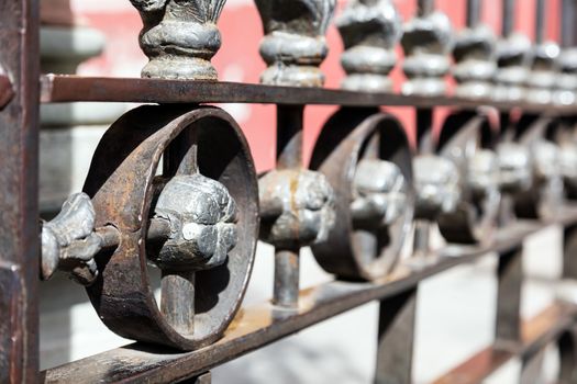 Metal fence with ornamental design