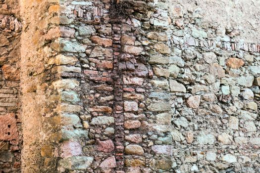 A cracked plaster wall in an old house