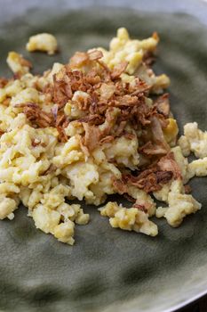 homemade swabian pasta dish on wood