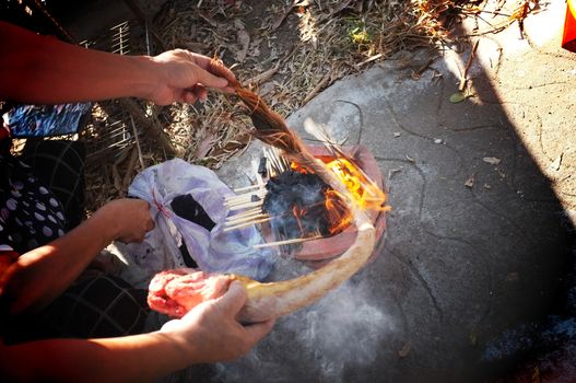 THE MAN burn Oxtail , Ingredient for Cooking THAI Oxtail Soup