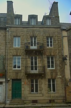 Traditional urban stone house in Dinan, France