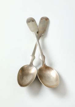 Set of two vintage coffee or dessert spoons