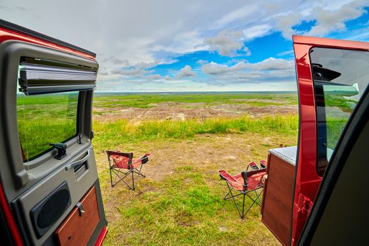 Van Life at Badlands National Park, South Dakota.
