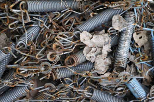 Old rusty springs.Scrap metal..