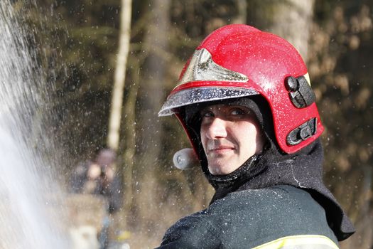 Fire man.Portrait of a man who works as a fireman