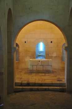 religious monument. spiritual retreat and reflection in the abbey, France
