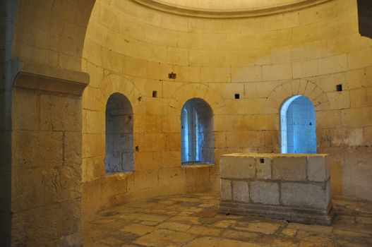 religious monument. spiritual retreat and reflection in the abbey, France