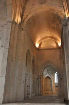 religious monument. spiritual retreat and reflection in the abbey, France