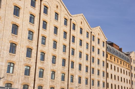 building of the docks of Marseille. old factory, stone building