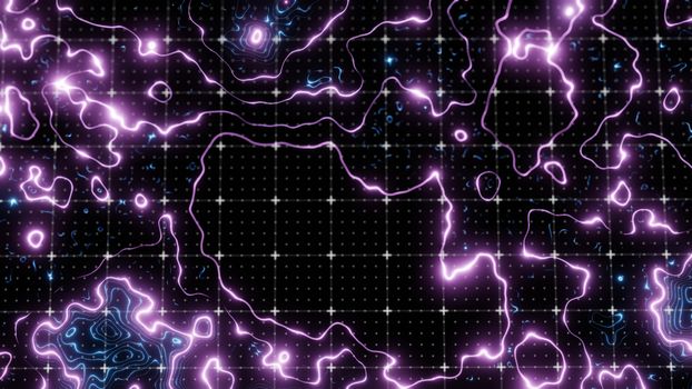 Abstract technological image of glowing topographical map. The concept of digital data. 3D illustration