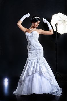 Young beautiful woman in a wedding dress