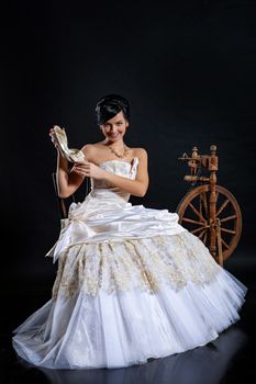 Young beautiful woman in a wedding dress