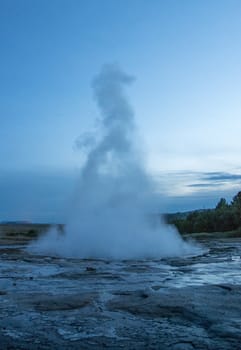 The Stokkur geyser erupting, Iceland.