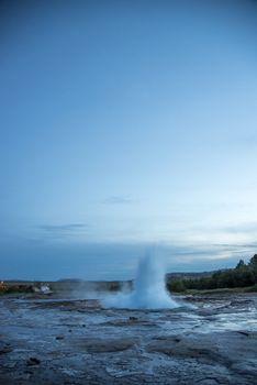 The Stokkur geyser erupting, Iceland.