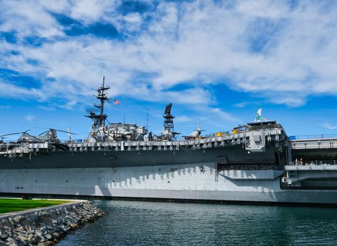 Aircraft Carrier in San Diego Harbor