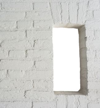 Modern white painted brick wall with open frame work background texture