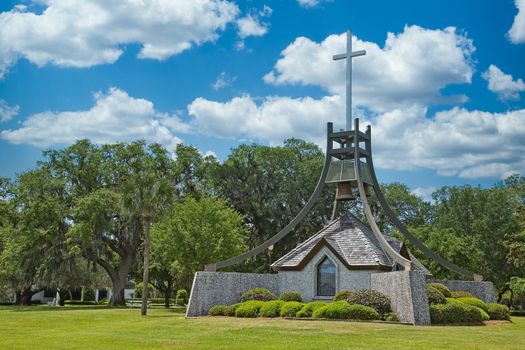 Church bells and a park at a public park