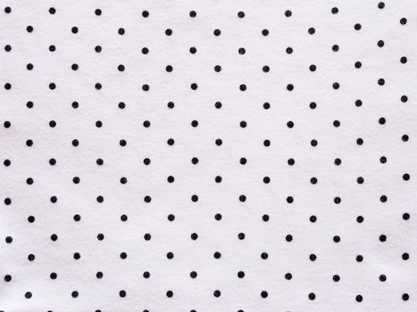 Black and white polka dot fabric background and texture