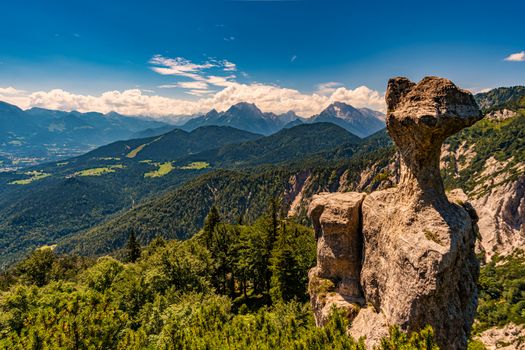 View over the stone Agnes in the Berchtesgadener Land.