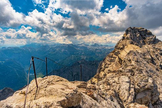 Fantastic panoramic view from the Watzmann on the Königssee in the Berchtesgadener Land.