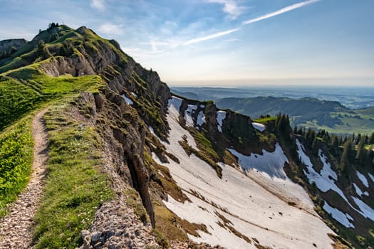 Wonderful hiking tour to the summit of the Buralpkopf, near Hochgrat, at the Nagelfluhkette in the beautiful Allgaeu.