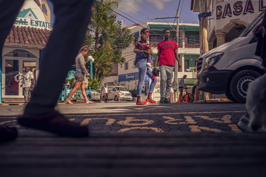 BAYAHIBE, DOMINICAN REPUBLIC 26 JANUARY 2020: Scene of daily life in the town of Bayahibe in the Dominican Republic during a summer day