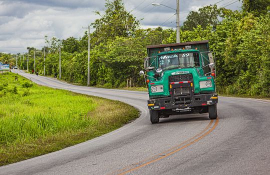 BAYAHIBE, DOMINICAN REPUBLIC 26 JANUARY 2020: Old truck on the road