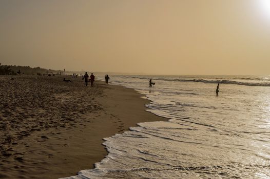 Beautiful long sandy beach in The Gambia, Bijilo near Serrekunda