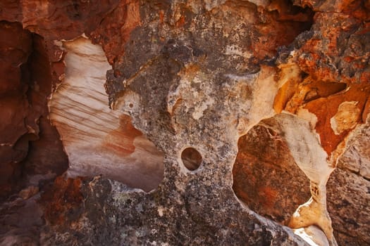 Interesting formations in the Table Mountain Sandstone of the Cederberg near the Stadsaal Caves. Western Cape. South Africa